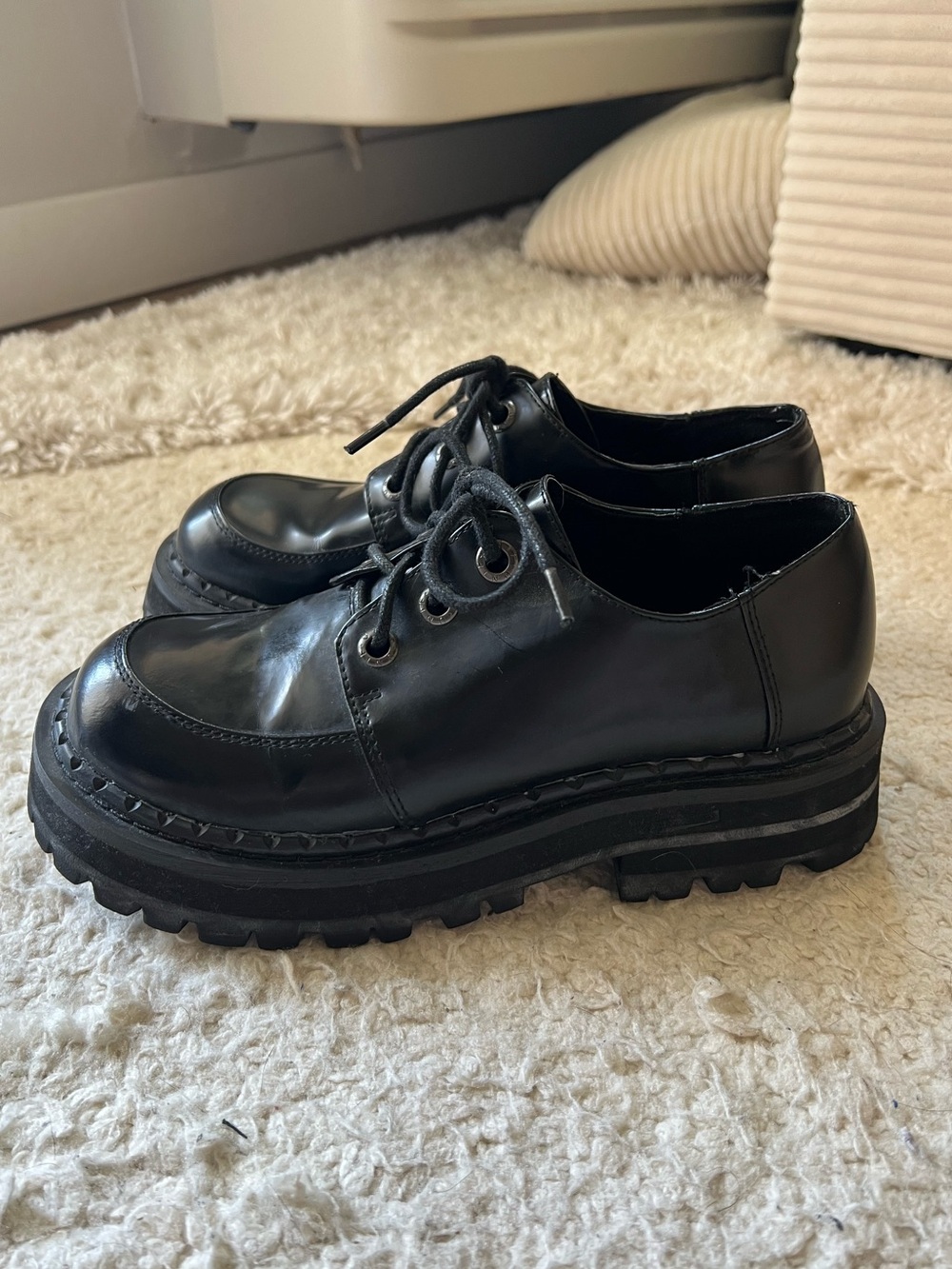 Black Platform Lace-Up Women’s Shoes